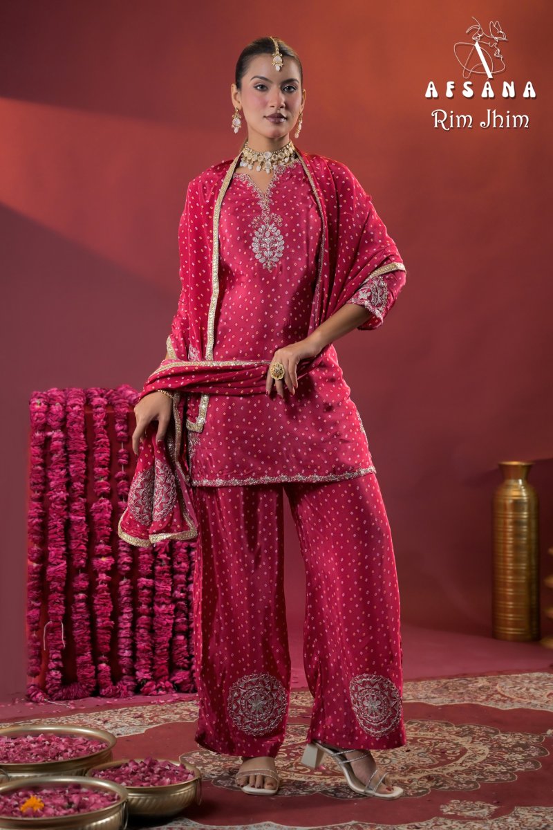 Rim Jhim By Afsana Crepe Readymade Suits